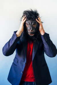 funny man in gorilla suit evolution problem solving